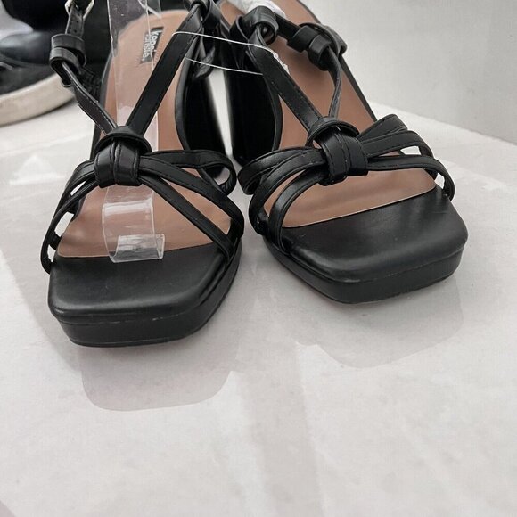Kensie Leilany Strappy Platform Sandals Black Sz. 8.5M block heels faux leather - Picture 9 of 13